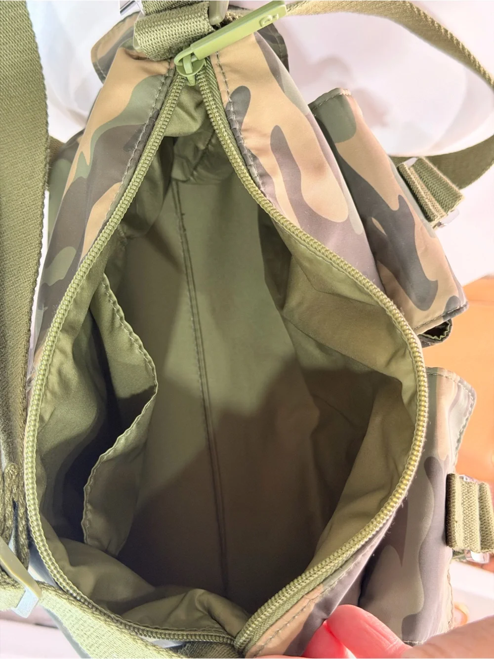 PINK Victoria's Secret Olive Camo Messenger Bag